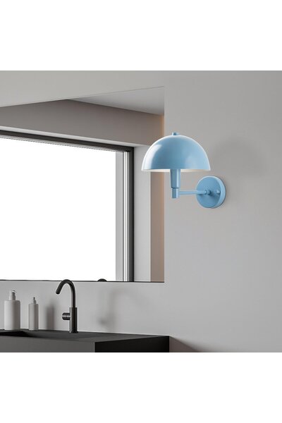 MOİRA Togg Modern Metal Plated Headboard Single Wall Sconce Blue, Retro Wall Lamp Togg-14834