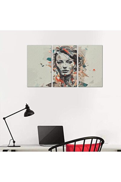 Generic لوحه جداريه مودرن رسمة إمرأه - 24139 - مقسمه ثلاثة قطع