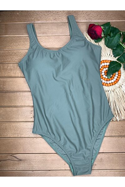 VAJESTO Γυναικείο μαγιό με λουράκι χακί χρώματος Lycra Stretchy Κομψή καλής ποιότητας