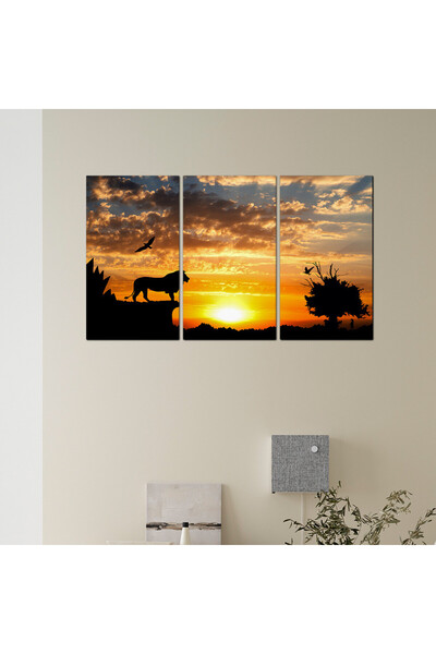 Generic لوحه جداريه - ملك الغابه - ٦٧٦ - مقسمه ثلاثة قطع - مقسمه ثلاثة قطع