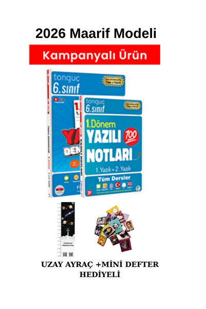 Tonguç Yayınları Tonguç 6. Sınıf 1. Dönem Yazılı Notları ve Yazılı Denemesi S...