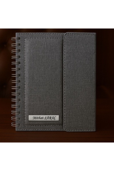 promosyon denizi kişiye Özel 2026 Tarihli Spiralli Mıknatıs Kilitli Antrasit ...