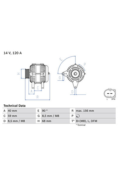 Bosch Generator / Alternator Vw California T4 Camper/Lt 28-35 2 Bus/Lt 28-46 ...