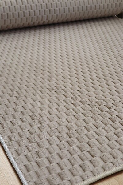 melian Merinos Nexus Non-Slip Base Cut Embossed Living Room Hallway Kitchen Washable Carpet Brown