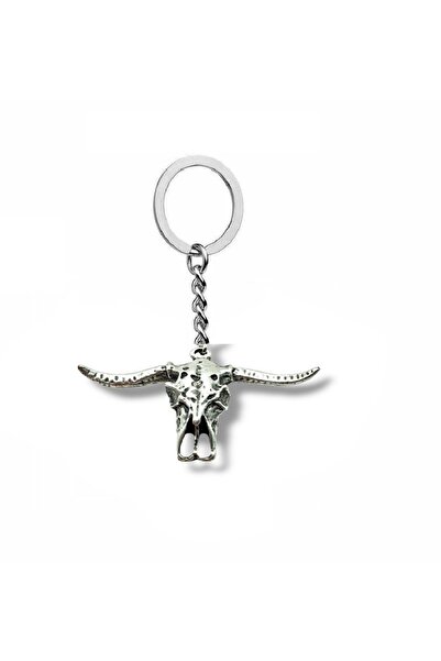 Herşey Nota Ox Head Antique Unisex Keychain – Symbol of Strength, Patience, and Earth Energy