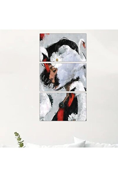 Generic لوحه جداريه مودرن رسمة إمرأه - 24008 - مقسمه ثلاثة قطع