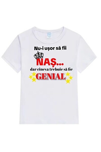 Tricou Destept Tricou naș genial, alb
