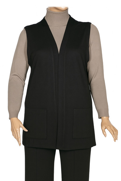 HESNA Women's Buğra Pocketed Buttonless Vest