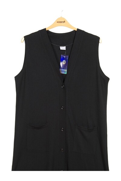 HESNA Women's Buğra Long Vest with Pockets