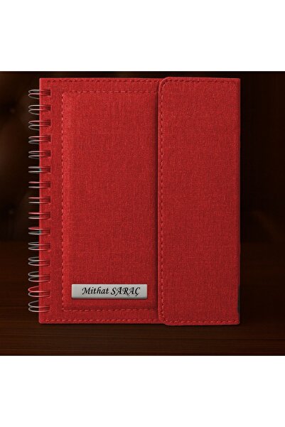 promosyon denizi kişiye Özel 2026 Tarihli Spiralli Mıknatıs Kilitli Kırmızı A...