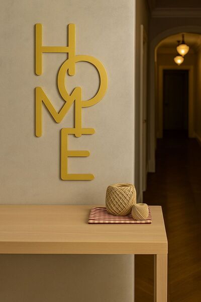 VENON Metal Home Written Decorative Matte Gold Special Series 40 cm Painting Wall Decor Minimalist Metal Painting