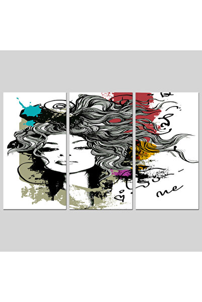 Generic لوحه جداريه - وجه إمرأه - 1535 - مقسمه ثلاثة قطع