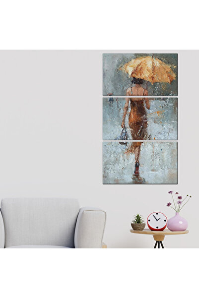 Generic لوحه جداريه - إمرأه تحت المطر - ٣٠٠٤٩ - مقسمه ثلاثة قطع - مقسمه ثلاثة...