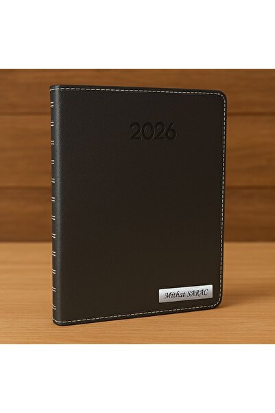 promosyon denizi Kişiye Özel 2026 Tarihli Gizli Spiralli Siyah Ajanda ve Kale...