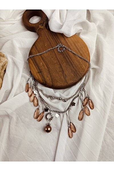 SEDEF TAKI Vintage taşlı kolye