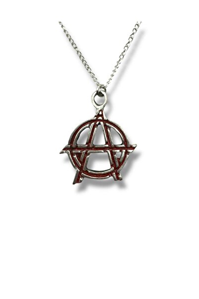Herşey Nota Anarşi (Anarchy) Amblem Bordo Unisex Kolye – Özgürlük, Direniş ve...