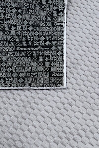 melian Merinos Nexus Non-Slip Base Cut Embossed Living Room Hallway Kitchen Washable Carpet Gray