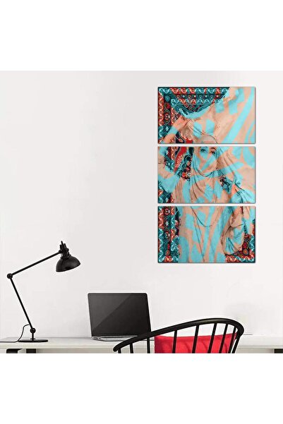 Generic لوحه جداريه مودرن رسمة إمرأه - 24138 - مقسمه ثلاثة قطع