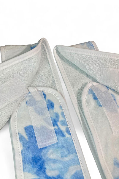 Mokita Home 2 τεμάχια αυτοκόλλητη λευκή ταινία για πετσέτες περιποίησης δέρματος για γιόγκα, κορδέλα για τα μαλλιά