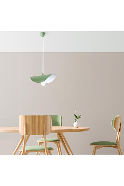 MOİRA Retro Tekli Sarkıt Avize Yeşil, Dekoratif Metal Sıvama Lamba EGER-MR-83...