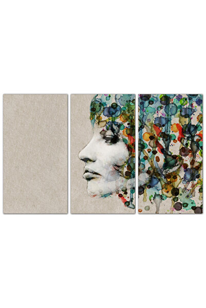 Generic لوحه جداريه - وجه إمرأه - 973-2 - مقسمه ثلاثة قطع