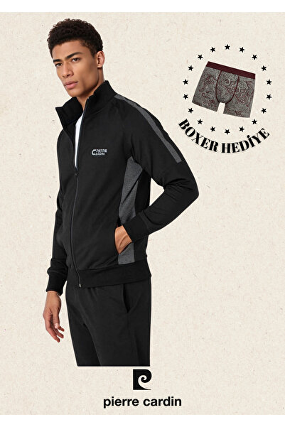 Pierre Cardin Erkek Pamuklu Regular Fermuarlı Eşofman Takımı (Modal Boxer Hediye) L1.PC.713.5.001
