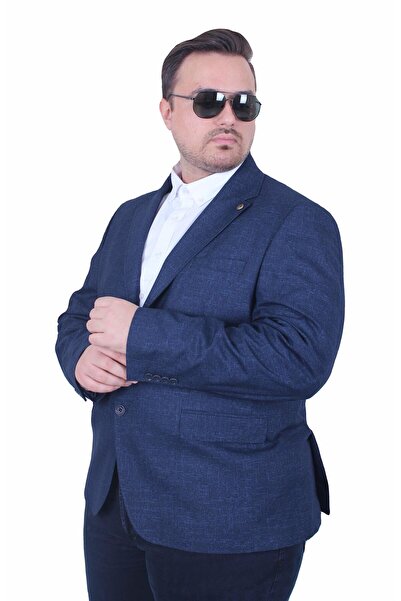 Genel Markalar Erkek Büyük Beden 6 Drop Blazer Gio Ceket 500604 LACIVERT