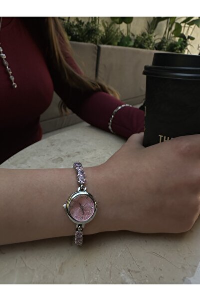 Coliseum Pembe Şık Taşlı Minimal Pinterest Kadın Kol Saati