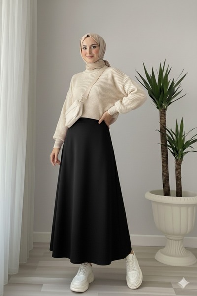 Blue Morpho Φούστα Hijab με φερμουάρ από ύφασμα Puff Scuba