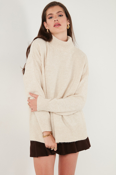 Lela Oversize Fit Turtleneck Soft Textured 2-Pack Knitwear Sweater Sweater 680Kz00469S2