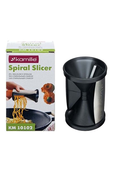 Kamille Vegetable Spiral Cutter Kamille, Plastic, Steel Blades, 7 x 11.5 cm, Black