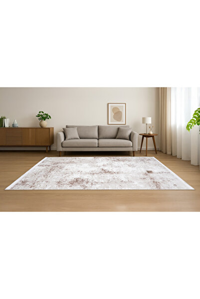 SERINA HOME Carpet Modern White with Beige, Abstract Pattern, Living Room, Bedroom 150x230 cm