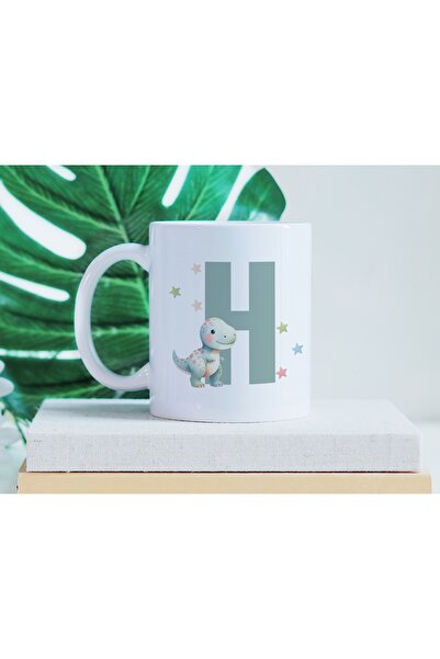 Beramussa كوب على شكل حرف H على شكل ديناصور لطيف - تصميم دينو مع تفاصيل نجمة ...