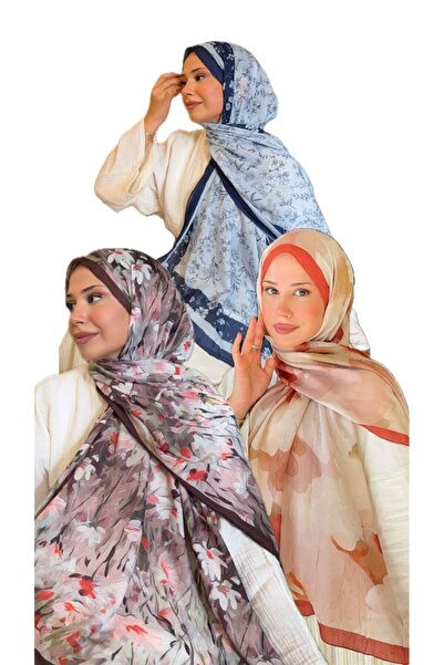 Mira İpek Bambu Kraş Şal Seti 3lü Kutulu Şal Hediye Seti