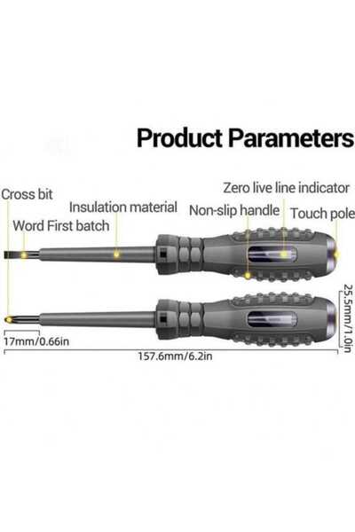 VEYA 2pcs/set Multifunctional Screwdriver Tester Voltage Tester Screwdrivers Power Detector Screwdriver