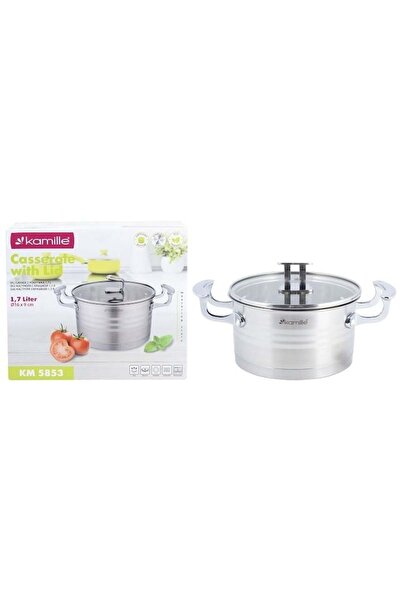 Kamille Oală de gătit cu capac de sticlă, Kamille, oțel inoxidabil, 1,7 l, 16...