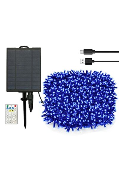 Joyful Box Instalatie Craciun Solara si USB, 50 metri, 500 leduri, 2200Mha, 19 jocuri de lumini, telecomanda pr