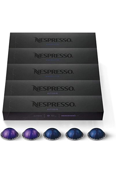 Nespresso Capsules Vertuo, Espresso Variety Pack, Medium and Dark Roast Espresso, 50-Count Espresso