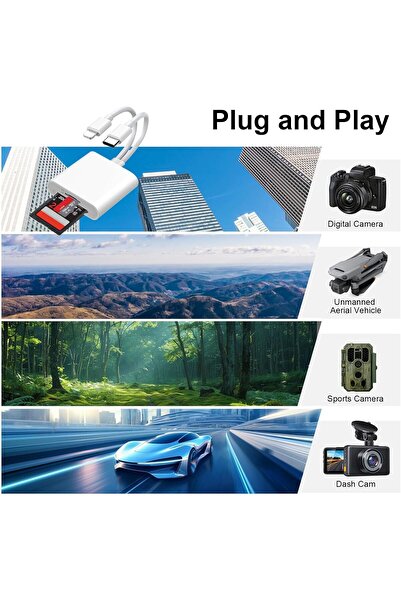 Hope SD Card Reader for iPhone [Apple MFi Certified] 2 in 2 SD Card Adapter USB C Lightning to SD/Micro S