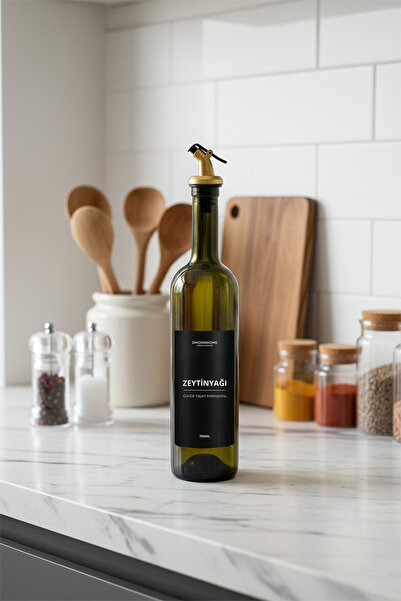 Simona Home 750ml Olive Oil Bottle Premium Glass Liquid Oil Bottle with Gold ...