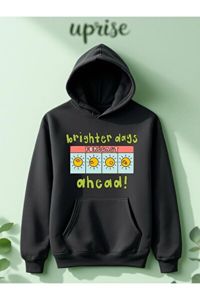 Vordevia سويت شيرت كبير الحجم مطبوع عليه Brighter Days مصنوع من القطن بثلاث خيوط