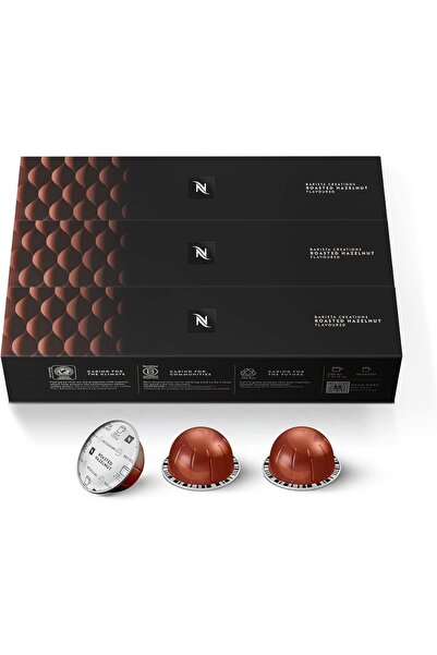 Nespresso Roasted Hazelnut VertuoLine Capsules Pack of 3 (30 Capsules)