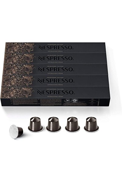 Nespresso كبسولات قهوة إسبيرازيوني روما إنتنسو الأصلية، إصدار محدود، تحميص مت...
