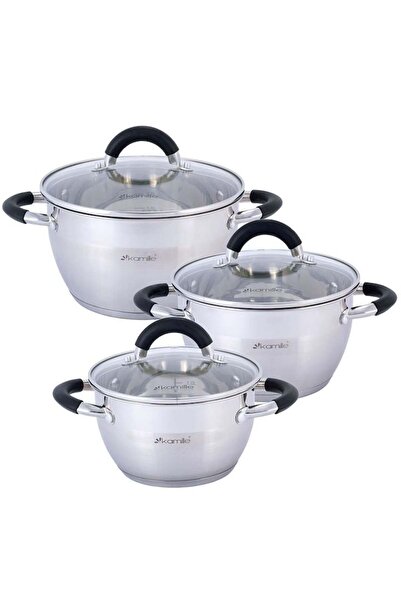 Kamille Set of Stainless Steel Pots 16/18/20 cm, 6 Pieces KM 5754