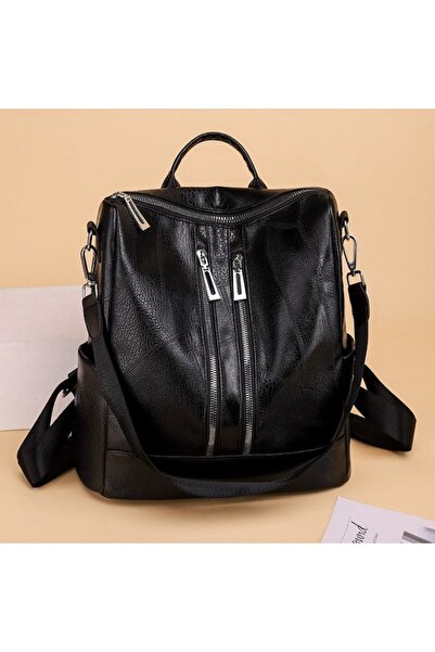 FREELAND - Women's backpack, bag type, B898, Ecological leather, Black