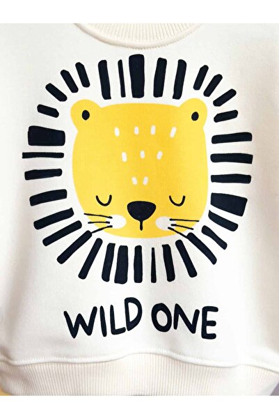 Pinkitokids Sweet Lion Wild One Sweatshirt and Woven Pants Set