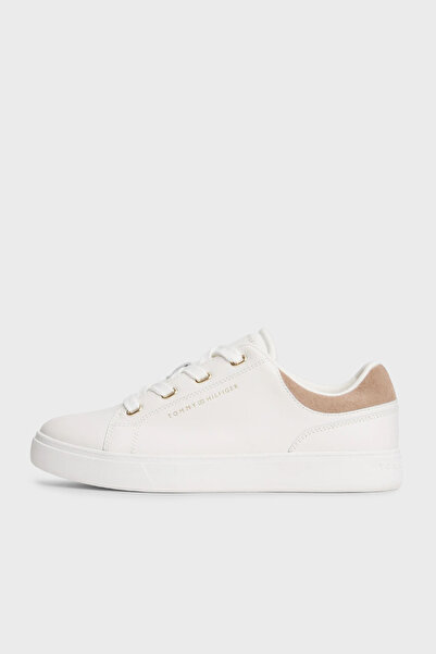 Tommy Hilfiger Women Ecru & Coastal Taupe Casual Cupsole Low Top Sneakers