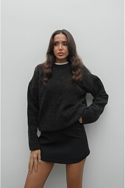 Havoş Füme Yün Karışımlı Kazak