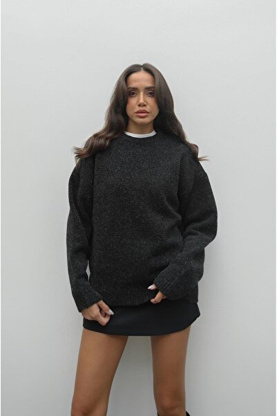 Havoş Füme Yün Karışımlı Kazak