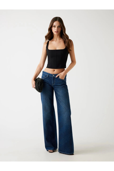 Guess Slouchy Kadın Lacivert Regular Fit Jean W5BA1DD0741-CSSN